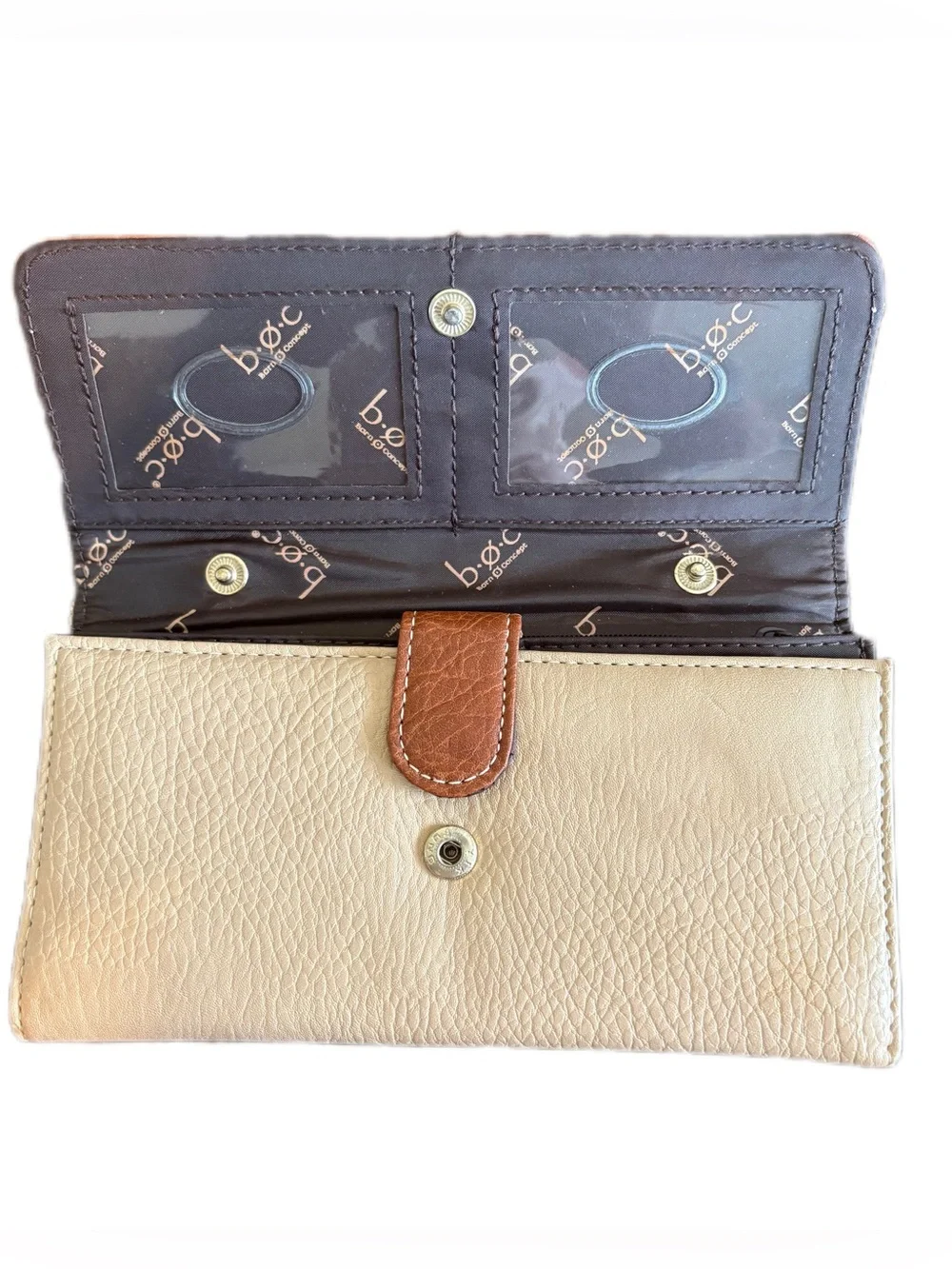 BOC Cream and Tan Wallet